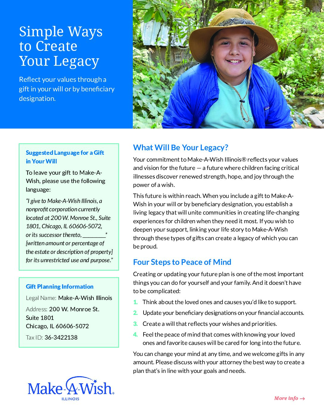 Support The Future of My Favorite Charity brochure cover